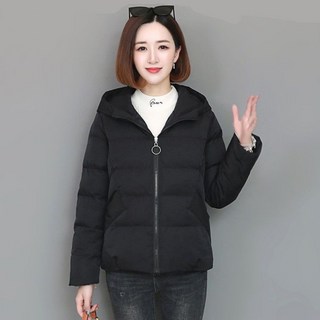 싱싱덴덩 여자 쇼패딩 루즈핏 후드 도톰 캐주얼 베이직 코트 단톤패딩