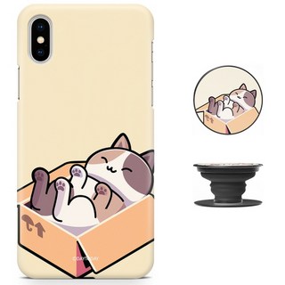 데이투데이 아이폰XS 케이스 벌러덩누웠냥 고양이 스마트톡