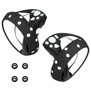 Geekria 업그레이드 컨트롤러 커버 PS VR2와 호환 VR 액세서리용 낙하 방지 보호 핸들 슬리브 소프트 링 핸드 그립 유니바디 디자인 (블랙 1쌍), XNP13-01, 1개