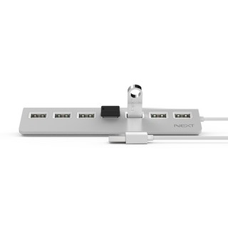 넥스트유 USB 2.0 7포트 무전원 USB허브 NEXT-717UH, 실버 1년 무상AS, 1개