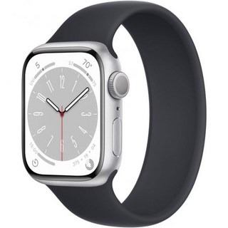 Apple Watch 시리즈 8(GPS 41MM) - 미드나잇 솔로 루프가 있는 실버 알루미늄 케이스(리퍼제품)