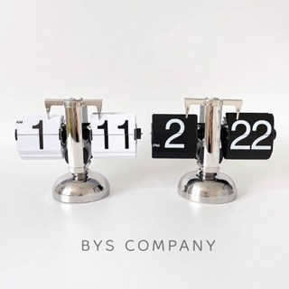 바이에스컴퍼니 레트로 플립 인테리어 탁상시계 크롬+화이트 상품 이미지