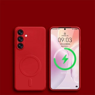 Magsafe 충격 방지 커버 용 삼성 갤럭시 S25 S24 S23 S22 S21 Ultra 기존 액체 실리콘 자기 무선 충전 케이스