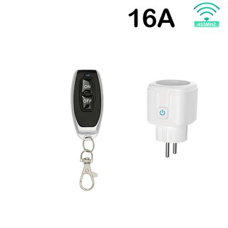 무선 스마트 원격 제어 소켓 스위치 220V 4000W 16A EU FR 범용 플러그 원격 켜기 끄기 조명용 전기 콘센트, 1개, [01] 1Socket 1Remote