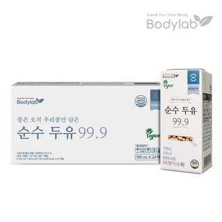 바디랩 순수 두유 99.9, 190ml, 24개