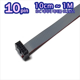 IDC케이블 10P 2.54mm UL2651 10cm부터 플랫케이블10핀 리본10pin, 20cm (200mm), 1개