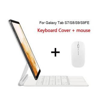 Teclado 한국어 스페인어 포르투갈어 매직 키보드 삼성 갤럭시 탭 S7 S8 S9 11 인치 FE 무선 키보드 커버 10.9, 04 파란_07 IPad 10th, 1개