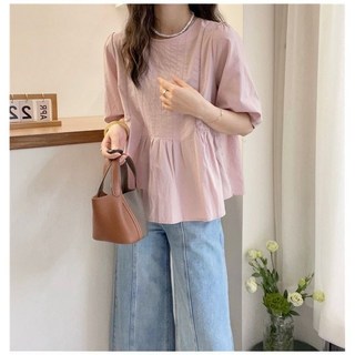 휠렉스 여성 라운드 셔링 러블리 블라우스 JT359