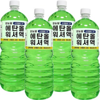 한눈알 에탄올 워셔액 사계절 식물성, 1.8L, 4개