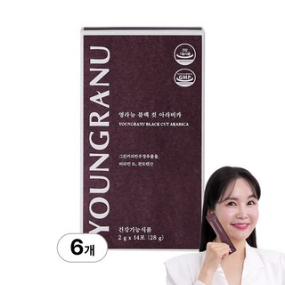 영라뉴 장영란 블랙 컷 아라비카 다이어트 커피 (그린커피빈주정추출물 헤이즐넛 아메리카노 커피 맛), 28g, 6박스