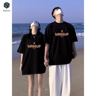 SMALELCC 여름 남녀공용 반팔티 커플 티셔츠 라운드넥 반팔티셔츠WW753
