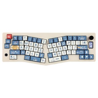 CIDOO ABM066 앨리스 기계식 키보드 가스켓 마운트 VIA 프로그래밍 핫 스왑 지원 블루투스 2.4Ghz 유무선 Win/Mac 호환, CIDOO Silent Blue, 01 White-MDA, 1.White - CIDOO Silent Blue