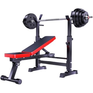 다기능 벤치프레스 스쿼트랙 홈 세트 조절가능 바벨랙 남성, 벤치프레스+50KG 컬러 바벨, 단일 모델