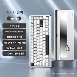 WOB Rainy 75 RT 레이니 Pro 상옵 그레이 RGB 자석축, free, 16.갤럭시 실버 양극 매트
