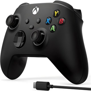 Xbox 블루투스 컨트롤러 4세대 카본 블랙 + 케이블 세트, 1V8-00006/1914, 1세트