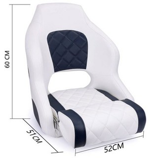 접이식 낚시배 의자 보트 제트 용품 고무보트의자 선박용 화이트 그레이 고무 선장석 낚시, 2 블루화이트 마름모 베이스 미포함 도톰한 오버사이즈, 1개