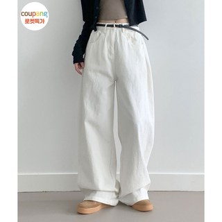 부기샵 2단기장 베러 사이드 핀턱 밑단 스냅 비조버튼 코튼 와이드핏 롱팬츠