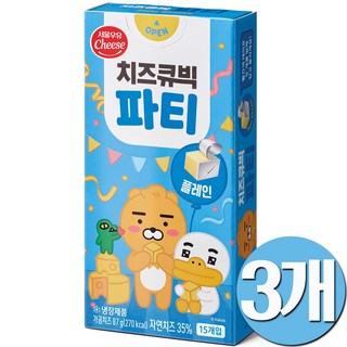 (서울우유) 치즈큐빅파티 플레인 87g, 3개
