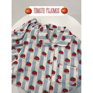 [라미모아] 토마토 잠옷 파자마 상하 세트 면 순면 선물 파자마파티 루즈핏 박시핏 편안한 고급스러운 과일 봄 여름 가을 겨울 사계절 고급진 귀여운 깜찍한 촬영용