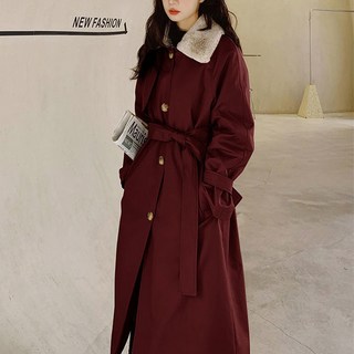 POMTOR 기모 롱 코트 슬림핏 여성 패딩 트렌치코트 바람막이 자켓