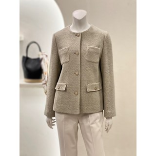 [벨리시앙] 노칼라 트위드 울 재킷(2color) JK2407