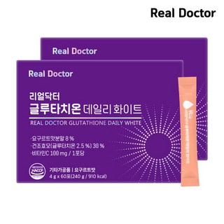 [리얼닥터] 글루타치온 데일리 화이트 4개월분(4g x 60포 x 2박스), 2박스, 240g