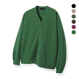 M~5XL 오버핏 니트 브이넥 가디건 남녀공용 빅사이즈