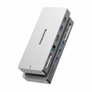 14 in 1 노트북 멀티허브 4K hdmi 이더넷 PD 충전 USB3.2 썬더볼트 도킹스테이션 케이블 포함, 실버