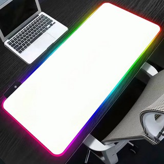 화이트 블랙 대형 RGB 마우스 패드 XXL 게임용 LED 매트 게이머 야광 테이블 데스크, 02 700x300x4mm, 01 2, 1개