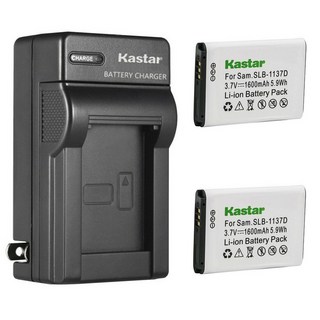 Kastar 배터리 AC W모든 차저 for SLB1137D 삼성 SAMSUNG [세금포함] [정품] NV40 NV100HD NV103 NV106 HD SLB-1137D 25551, 1 Charger + 2 Batteries