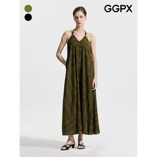 GGPX 휴양지룩 기하학 패턴 홀터넥 원피스 GP4OP089F