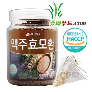 HACCP 식약처 인증 맥주효모 아미노산 단백질 핵산 맥주효모분말 95% 맥주효모환 + 슈퍼푸드.com 연자육 티백 1개 ( 효모환 병 + 티백 1g ), 300g