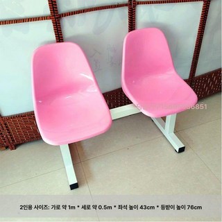 버스정류장 의자 대기 철제 공원 야외용 투명 정류장, 2인용 핑크색 B