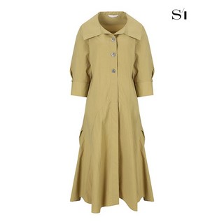 씨 빅카라 7부 롱 원피스 라이트카키 SGOAD2534