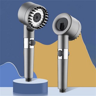 besteffie 고강도 회전 손잡이 샤워헤드 절수 기능 샤워기 3단계 물조절 실용적인 분해 세척 가능 K18, 그레이, 1개