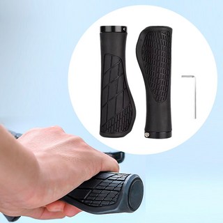 니가조화 산악 자전거용 부드러운 고무 핸들 그립, 1세트, 블랙+3MM 육각렌치