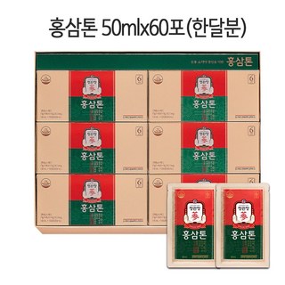 정관장 홍삼톤 한달분량(하루 2번) 총60포(겉케이스없음)a, 6개, 500ml