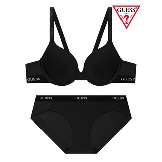 게스언더웨어 원톤 베이직 브라 팬티 세트 - 블랙