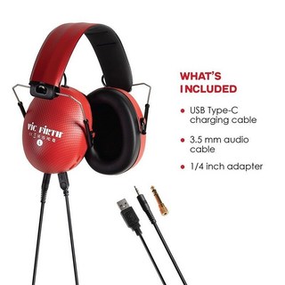 Vic Firth SIH2 빅퍼스 스테레오 차음 헤드폰 블루투 유 무선 겸용 노이즈 캔슬링, 블루투스레드헤드폰  유무선 차음 노이즈캔슬링