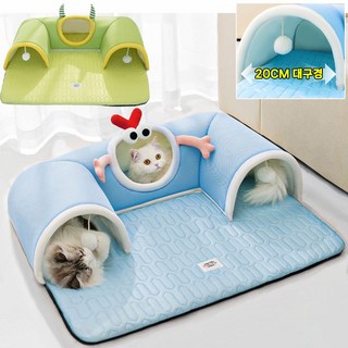 [BEST신상품!!!] 고양이 터널 숨숨집 동굴 하우스 장난감 놀이 수면 2in1 사계절통용 포장 랜덤 증정, 그린, 1개