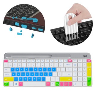 호환 로지텍 MK470 K580 키보드 보호 3종 세트 실리콘 키스킨 포트마개 청소 브러쉬, 1세트, n1888 키보드 보호 3종 세트