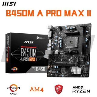 MSI B450M-A PRO MAX II 마이크로 ATX AMD B450 마더보드 DDR4 M.2 USB3.2 최고의 지지대 R9 데스크탑 CPU 소켓 AM4 신제품!