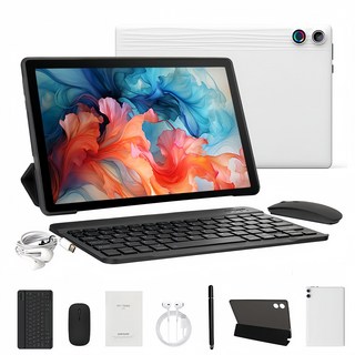 A10L 태블릿PC 10.1인치태블릿 12G+64G 8 코어 안드로이드 14, Wi-Fi, 하얀색/White/슈트, 64GB