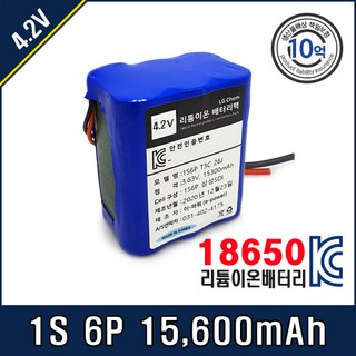 [4.2V] 삼성 SDI 18650 배터리팩 1S6P T3C 26J, 1개, 1개입