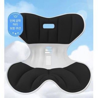 Sekaizen 편안하고 튼튼한 자세교정 좌식의자, 1개, 블랙