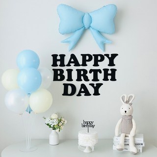 연지마켓 왕리본 풍선 생일파티 풍선 세트, 리본풍선세트 블루, 1세트