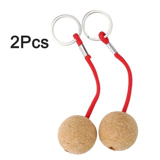2Pcs 50mm 코르크 볼 초경량 나무 부력 고리 카약 로프 세일링 열쇠 보트 액세서리, d