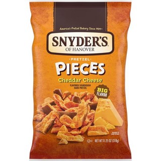 Snyder's of Hanover 과자 칩 스나이더스 오브 해노버 프레첼 조각 허니 머스타드와 양파 11.25 온스, Cheddar-Cheese, 11.25 온스 (1팩), 1개