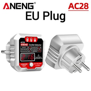 ANENG AC28 테스터기 태양 전지 패널 검전기 디지털 밀워키 랜 배선 tester 네트워크 필통 광파워메타 전문, 02 EU Plug(White), 1개