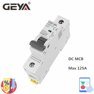 100A 6KA 미니 차단기 125 회로 GYM9 MCB 80A 1P 차단기 125A GEYA 레일 DIN 250VDC, 1개